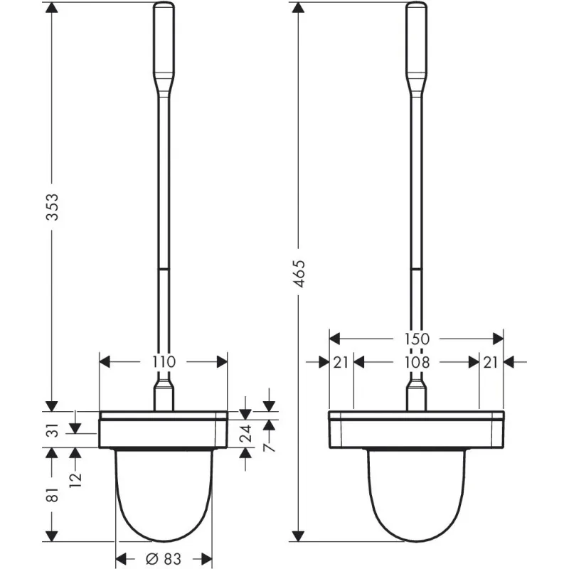 Axor Hansgrohe Citterio E porte-balai wc mural Chr.: 42835000.