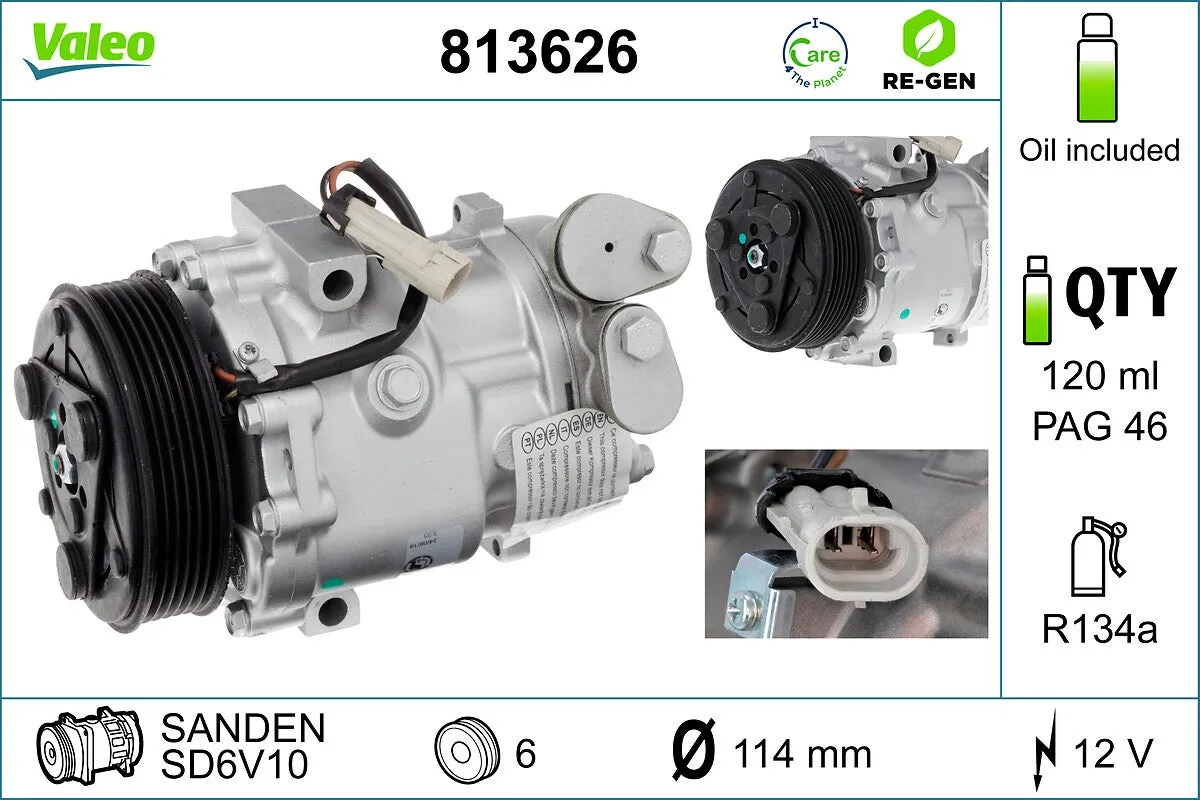 Compresseur, climatisation VALEO 813626 