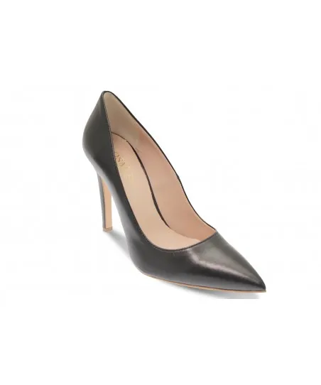 Escarpin femme ligne classique à bout pointu cuir noir prix doux