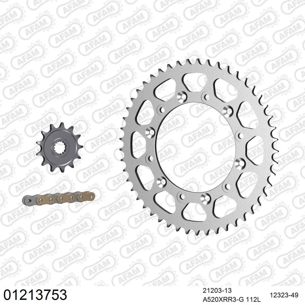 Kit chaine 520 AFAM - Couronne acier - Type de chaine au choix - YAMAHA WR 125 2002-2003