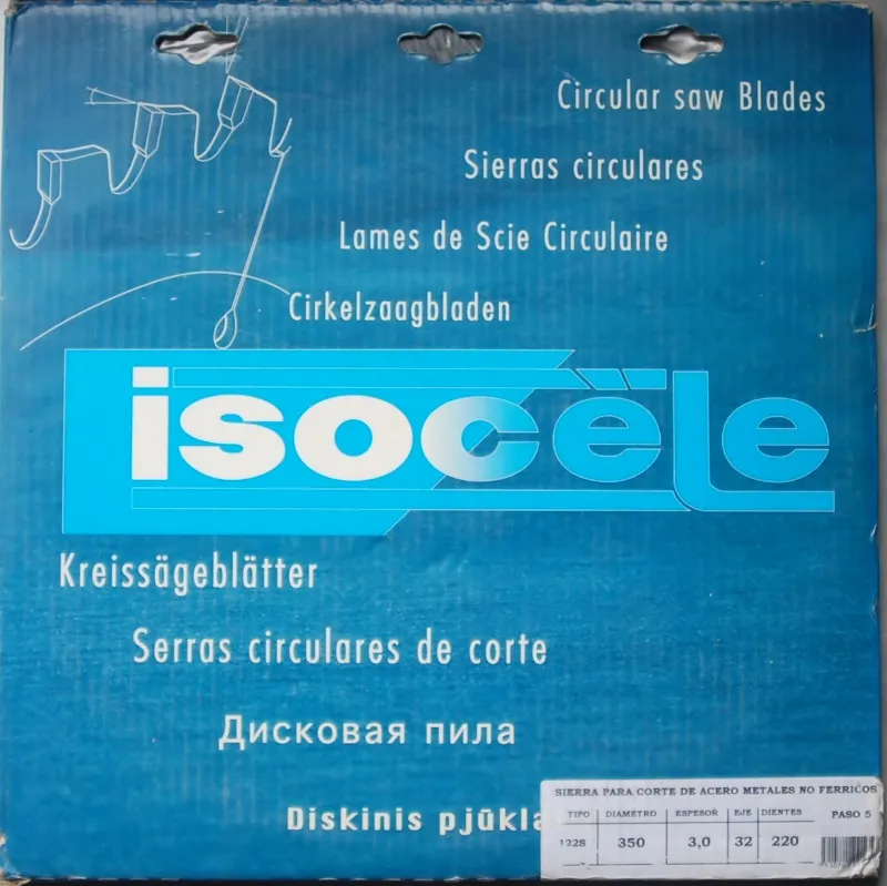 Lame Scie Circulaire métal et métal non ferreux ISOCELE D.350mm Alésage 32 mm 220 Dents Ep.3mm.