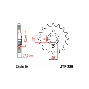 Pignon acier JT - Pas 530 - HONDA 450 / 500cc