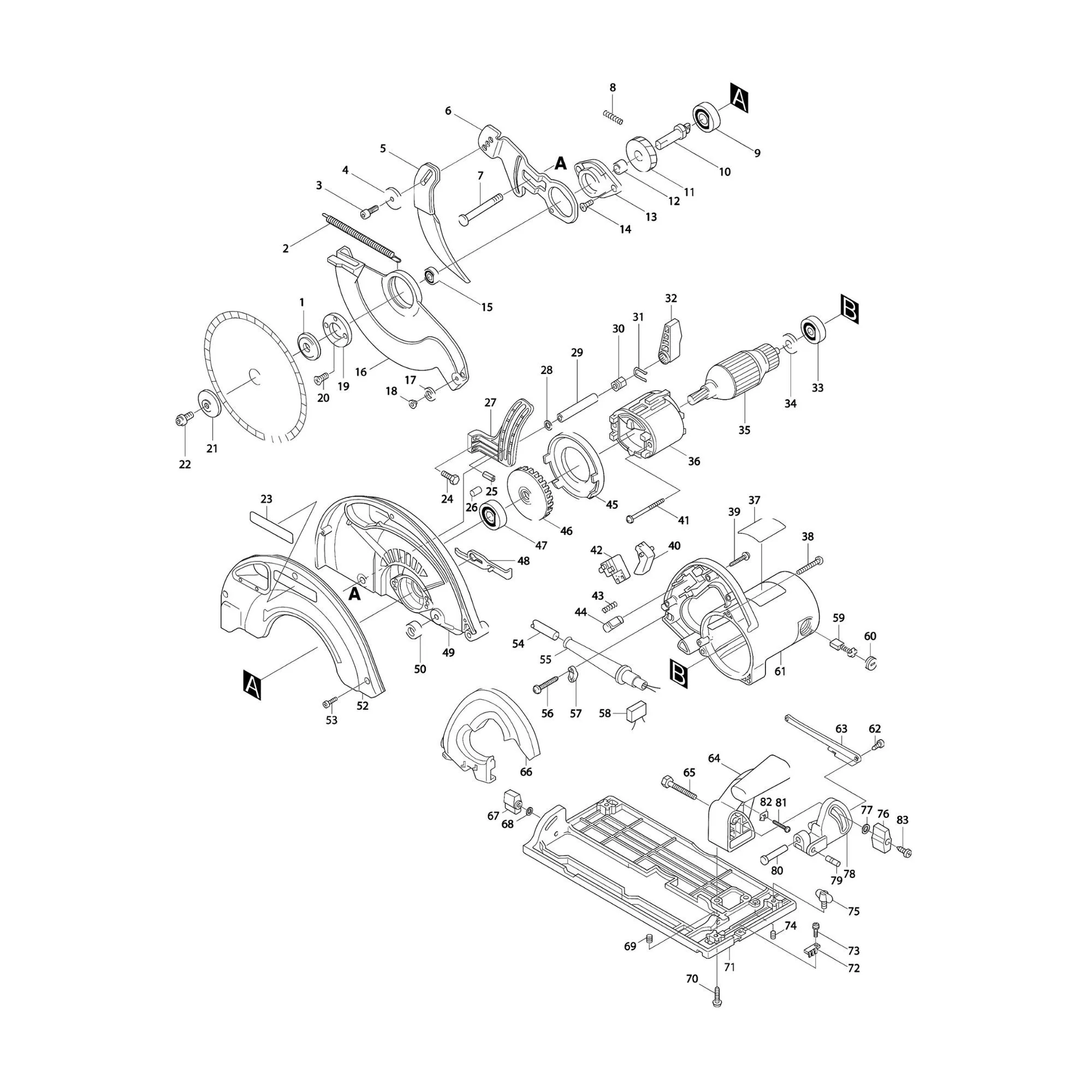 Pièces détachées Scie circulaire Makita 5903R