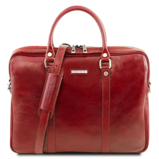 Prato Elégante Serviette Pour Portable en Cuir Rouge TL141283