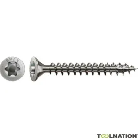 SPAX 1197000600403 Vis en acier inoxydable, 6 x 40 mm, 200 pièces, Filet plein, Tête fraisée, T-STAR plus T30, 4CUT, Acier inoxy