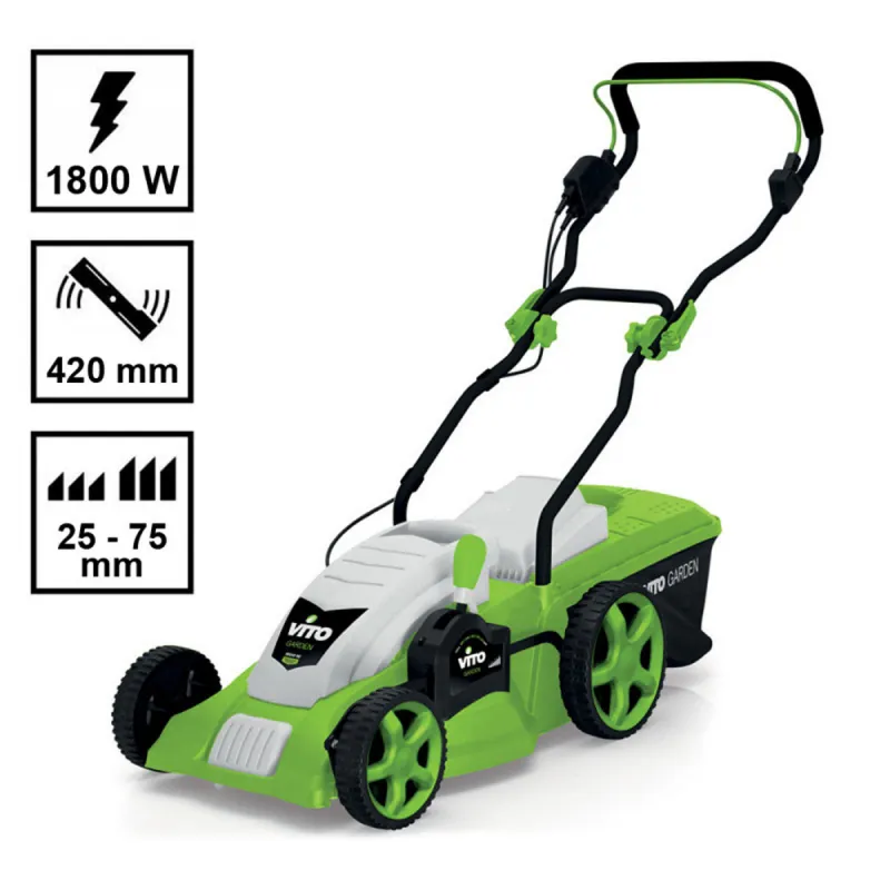 Tondeuse électrique 1800W 50L Vito Garden - Univers Du Pro